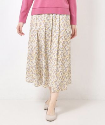 ＜CORDIER (Women)＞【Ｍ～３Ｌサイズ／セットアップ／洗える】エスポワール幾何プリントスカート（２００２５０６４４０）