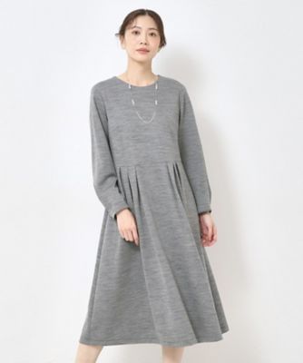 M～3Lサイズ／洗える】クリアウール混ジャージワンピース