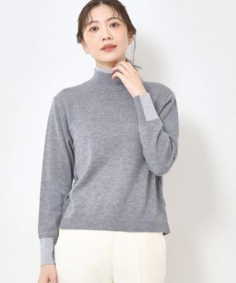 ＜CORDIER (Women)＞配色衿ハイネックプルオーバーニット（２００２５０６４４５）