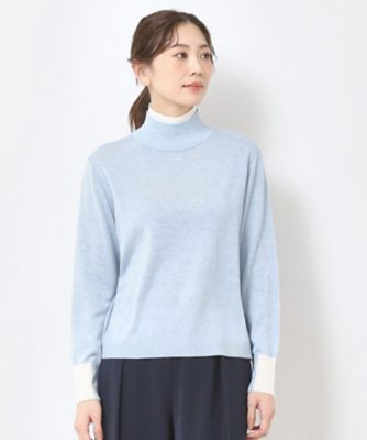 配色衿ハイネックプルオーバーニット（2002506445