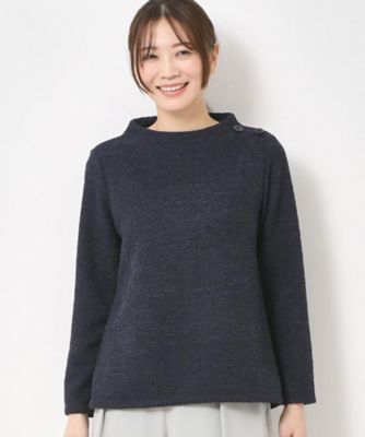 りー M～3Lサイズ】ニットツイード長め丈プルオーバージャージ