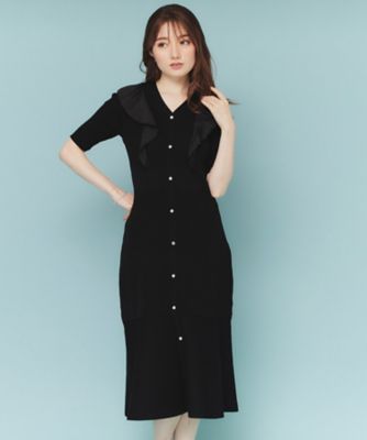 ＜index (Women)＞フリルドッキングニットワンピース【洗濯機洗い可／抗ピル】（２００２５０６４６２）