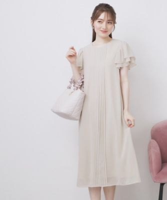 フロントタックIラインワンピース【洗濯機洗い可／防シワ