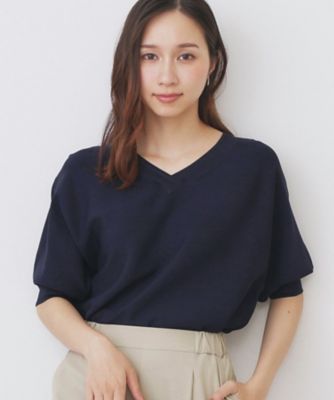 【SALE】index (Women)/インデックス 《5色展開》前後2WAY ドルマンスリーブニット【UVケア/抗ピル/洗濯機洗い可】(2002506573) アオ094 トップス【三越伊勢丹/公式】