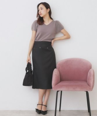 バックフレアマーメイドスカート【洗濯機洗い可／イージーアイロン