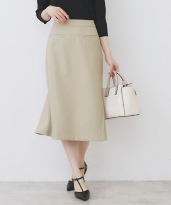 【SALE】index (Women)/インデックス バックフレアマーメイドスカート【洗濯機洗い可/イージーアイロン】(2002506800) ベージュ052 ひざ丈スカート【三越伊勢丹/公式】