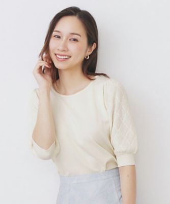新品未使用 23区 テンセルストレッチ パフスリーブ ニット ブラック セール】□2024春夏新作□ダブル襟3wayリブニット/MM428310