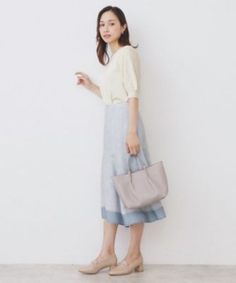 未使用☆40☆テンセルストレッチ パフスリーブ ニット☆23区 22SS美品】23区 テンセルストレッチ パフスリーブ ニット 38