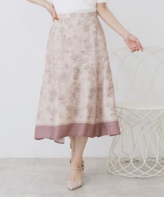 【SALE】index (Women)/インデックス パネルフラワープリントフレアスカート【洗濯機洗い可/イージーアイロン】(2002506803) ピンク171 ひざ丈スカート【三越伊勢丹/公式】