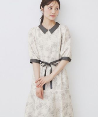 ＜index (Women)＞２ＷＡＹ　パネルフラワーバイカラーワンピース【洗濯機洗い可／イージーアイロン】（２００２５０６８０４）