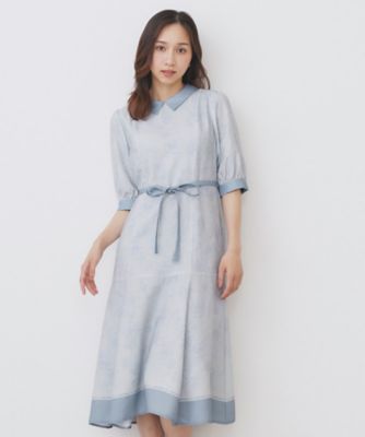 梅06ページ 2WAY パネルフラワーバイカラーワンピース【洗濯機洗い可