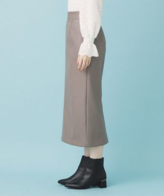 レザー調ストレッチAラインロングスカート【洗える