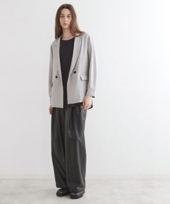 ジャケット　グレー　ピンストライプ WORK WEAR SUIT 大人のBizパイピングテーラードジャケット