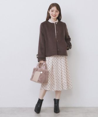 ノーカラーショートコート（2002506867） | index (Women