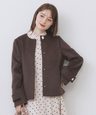ノーカラーショートコート（2002506867） | index