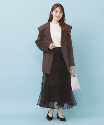 ルネ　美品　ウール　ミドルコート　ベルト付き　36 ルネ 美品 ウール ミドルコート ベルト付き 36