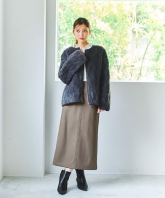 リバーシブル キルティングファーブルゾン【洗濯機洗い可