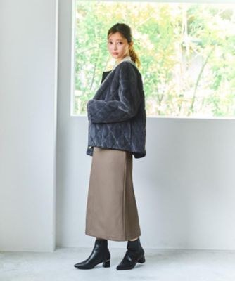 リバーシブル キルティングファーブルゾン【洗濯機OK