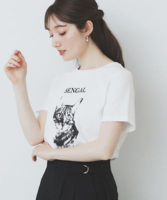 ねこプリントＴシャツ【洗濯機洗い可】（２００２５０６８８６）