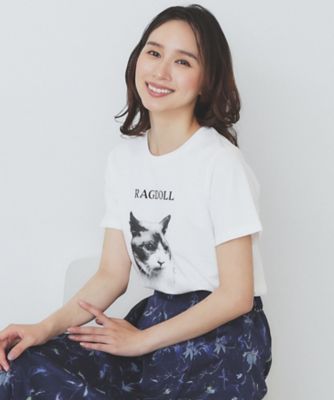 ねこプリントＴシャツ【洗濯機洗い可】（２００２５０６８８６）