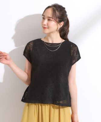 ※かまくらこ　SHE Tokyo シートーキョー レース　トップス　刺繍 4色展開シースルー刺繍TOPS | KSN