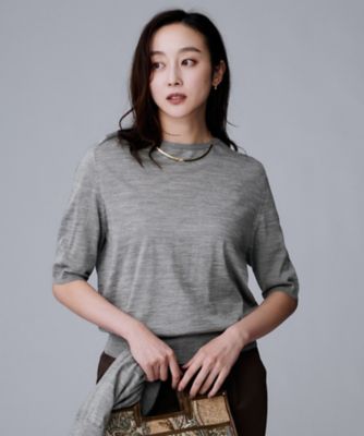 ＜UNTITLED (Women)＞【アンサンブル可／五分袖／薄手】ウールシルクニット（２００２５０６９９６）