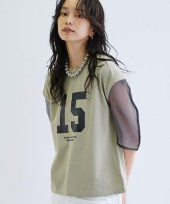 シアースリーブプリントＴシャツ（２００２５０６９９８）