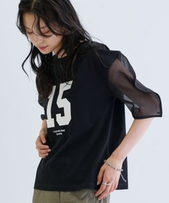 シアースリーブプリントＴシャツ（２００２５０６９９８）