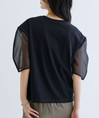 シアースリーブプリントＴシャツ（２００２５０６９９８）