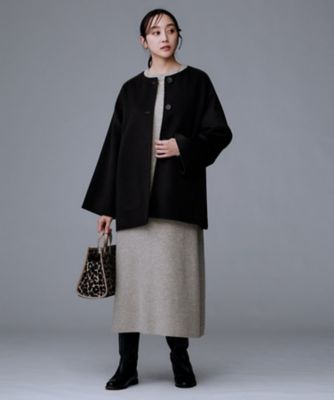 ロング丈／ゆったりシルエット】テントライン ニットワンピース