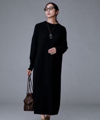 UNTITLED (Women)/アンタイトル【ロング丈/ゆったりシルエット】テントライン ニットワンピース(2002507001) クロ019 ワンピース・ドレス【三越伊勢丹/公式】