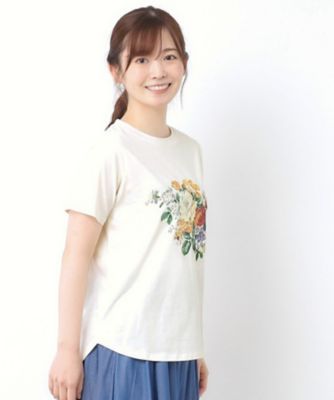 ＜LAURA ASHLEY＞【接触冷感／ＵＶカット／コットン１００％】ストウ柄　Ｔシャツ（２００２５０７０６３）