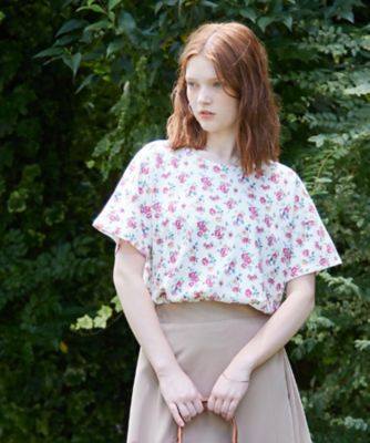 ＜LAURA ASHLEY＞【接触冷感／コットン１００％】アルバティーン柄　Ｔシャツ（２００２５０７０６４）