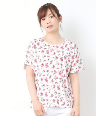 LAURA ASHLEY / ローラ アシュレイ 【接触冷感/コットン100％】アルバティーン柄 Tシャツ 接触冷感/コットン100％】アルバティーン柄 Tシャツ（カットソー