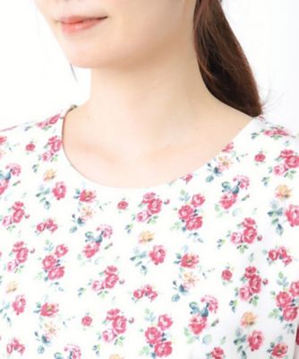 LAURA ASHLEY / ローラ アシュレイ 【接触冷感/コットン100％】アルバティーン柄 Tシャツ 接触冷感/コットン100％】アルバティーン柄 Tシャツ（カットソー