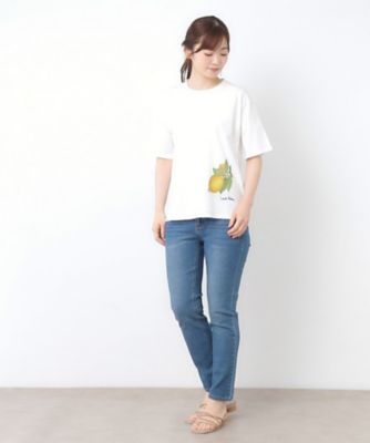 【接触冷感／ＵＶカット／コットン１００％】レモン　グローブ柄　Ｔシャツ（２００２５０７０６５）