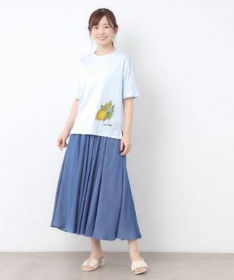 【接触冷感／ＵＶカット／コットン１００％】レモン　グローブ柄　Ｔシャツ（２００２５０７０６５）