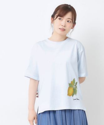 【接触冷感／ＵＶカット／コットン１００％】レモン　グローブ柄　Ｔシャツ（２００２５０７０６５）