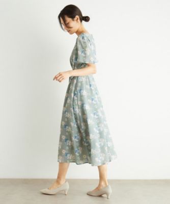 洗える／華やか見え】ブラムウェル柄 シフォンワンピース