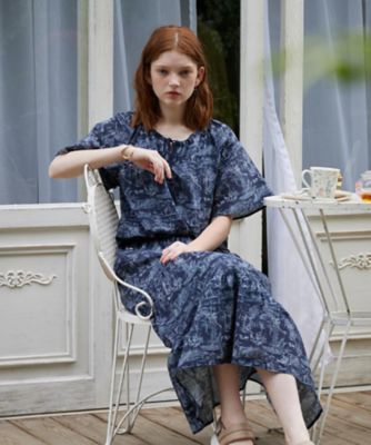 【SALE】LAURA ASHLEY/ローラ アシュレイ【ウエストゴム/コットン100%/同柄アイテムあり】ブレイスミス トワル柄 スカート(2002507073) アオ194 ロングスカート【三越伊勢丹/公式】