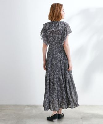 夏の主役シフォンプリントプリーツワンピース（2002507075