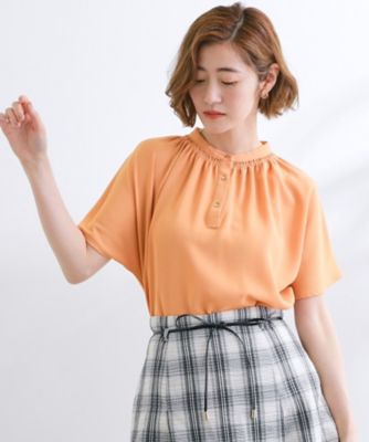 美品 オーラリー さらり スリーブレス ドルマン プルオーバー 洗える オレンジ オーガニックコットンプルオーバー（ドルマンスリーブ）(04_LL