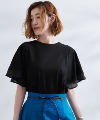 SHIPS カットソー　フレアスリーブ　未使用　美シルエット　二の腕カバー UVカット／二の腕カバー】1枚で着映えするフレアスリーブ