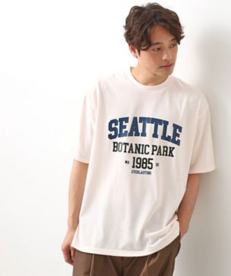 【SALE】THE SHOP TK (Men)/ザ ショップ ティーケー カレッジロゴ半袖Tシャツ /親子リンク/洗濯機OK(2002507928) ベージュ050 トップス【三越伊勢丹/公式】