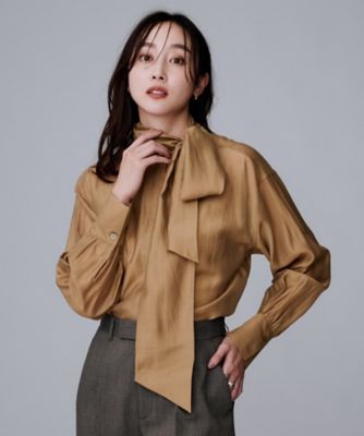 ボウタイリボン／バンドカラー／レイヤード／オフィス】2WAY