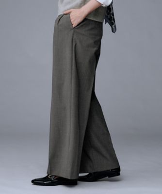 アンタイトル（UNTITLED）/【洗えるウエスト後ろゴム】ウール混　タックワイドパンツ 洗える／ウエスト後ろゴム】ウール混 タックワイドパンツ