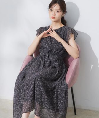 COUTURE BROOCH (Women)/クチュールブローチ 【一枚で着映える・楽ちん・ドライタッチ】フリルスリーブワンピース（２００２５０８４５８）