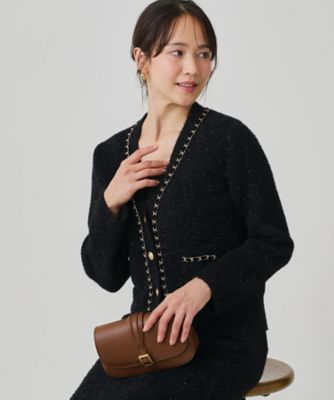 20s 30s french vintage カーディガン 襤褸 アンティーク 手洗い可／セットアップ可】チェーンブレード付カーディガン