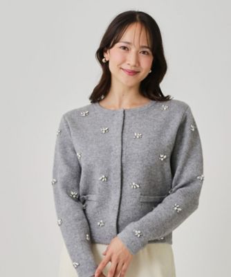美品 Sサイズ サカイ カーディガン ビジュー付き アンゴラ混 グレー 希少 美品・希少デザイン】サカイ カーディガン ビジュー付き