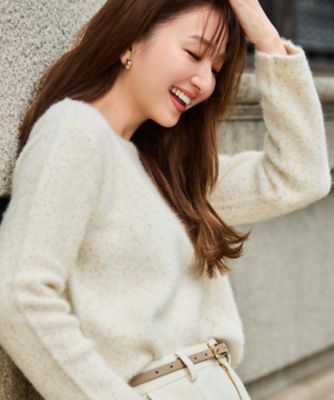 フォックス混／軽い着心地】ショート丈ニットトップス